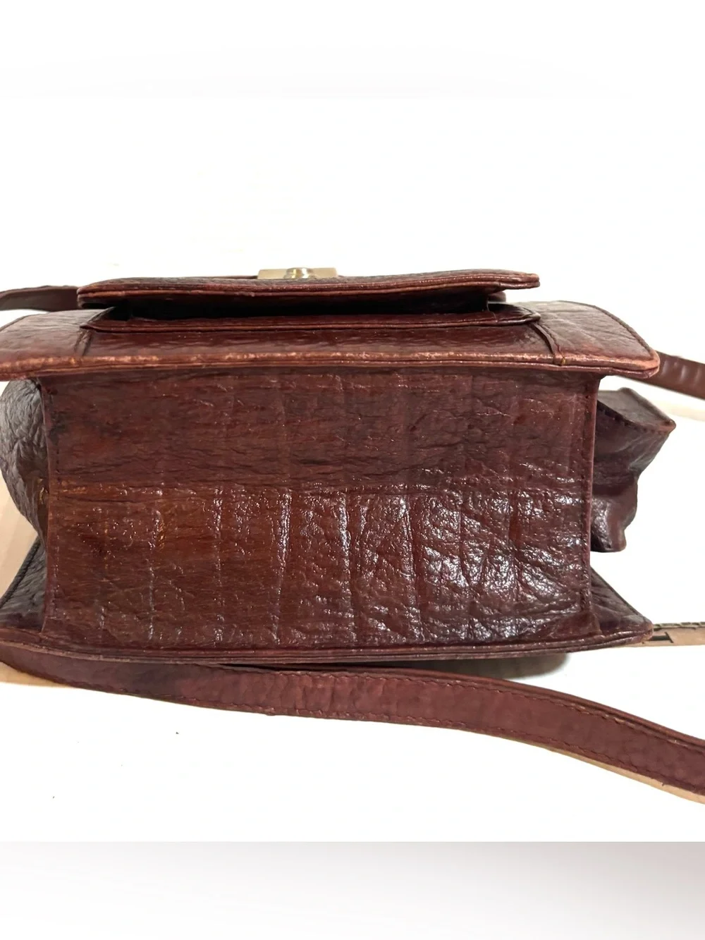 Men's  unisex Brown Leather Crossbody Bag - Classic Work Satchel